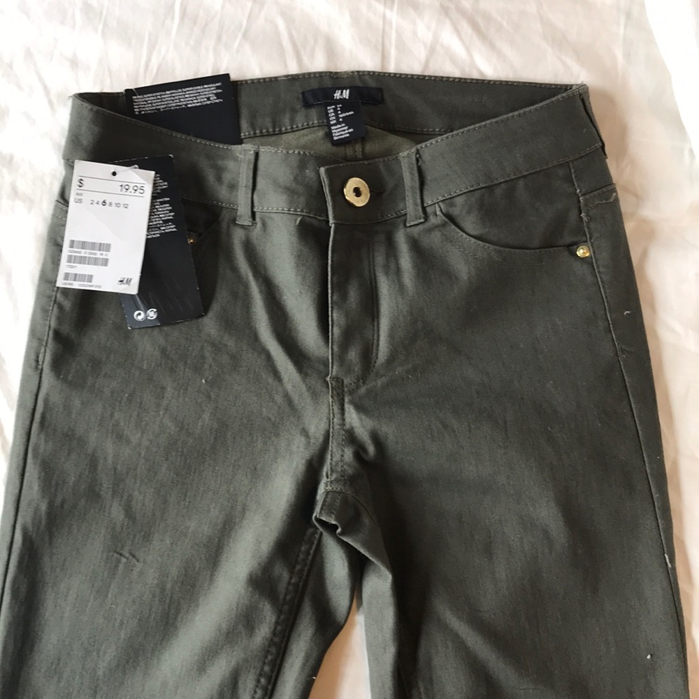 Olive Green Super Stretch Skinny Jeans by H&M